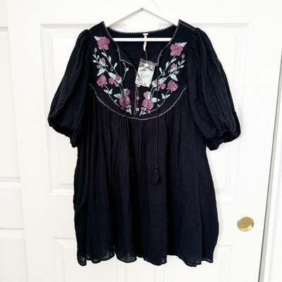 NEW FREE PEOPLE Rosa Linda Embroidered Tunic Mini Dress SMALL | eBay