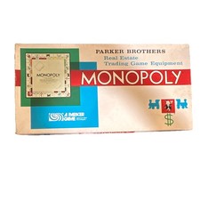 1961 Parker Brothers Monopoly Game, Dice, Metal Tokens,