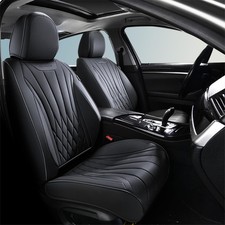 FLORICH Car Seat Covers Front Seats Luxury Fashion Solid Black Covers Waterproof