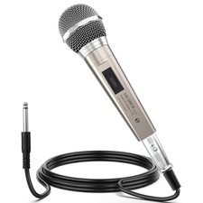 talomen Wired Microphone for Singing, Metal Female, ON/Off Handheld, Gold