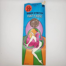 Vintage Panty Hose Sheer Stretch Beige Medium Tall