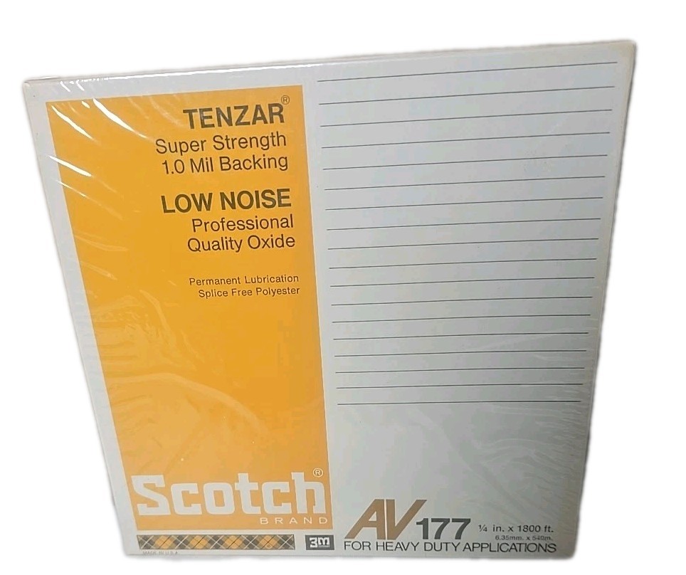 Reel to Reel Tape Scotch 3M AV177 Tenzar Low Noise SEALED 1/4 X 1800ft