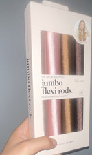 Kitsch Satin-Wrapped Jumbo Flexi Rods Bendy Rollers Curly Wavy Hair Pink Gold