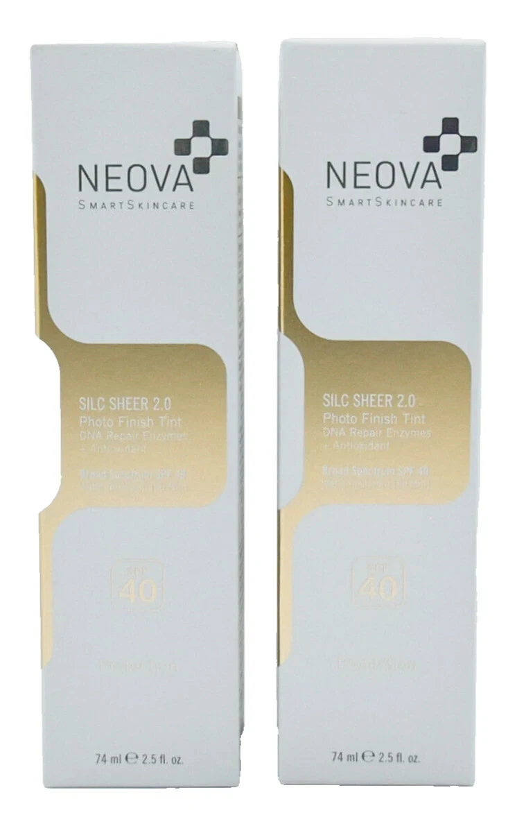 NEOVA Silc Sheer 2.0 Tinted SPF40 (2.5 fl oz /74 ml) *NIB [ 2 Pack] Exp 9/2026