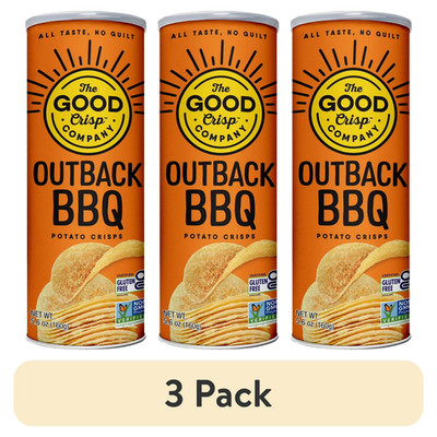 (3 pack) The Good Crisp Company Gluten Free Outback BBQ Snack Chips, 5.6 oz