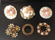 Lot Of 5 Vintage West Germany & Austria Brooches Good Cond. Lot (B5)