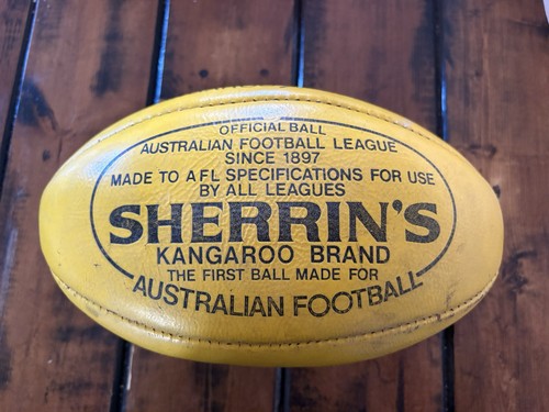 Sherrin Kangaroo Brand Yellow Leather AFL Ball