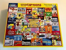 White Mountain Puzzle SATURDAY MORNING CARTOONS 1000 Pc Puzzle COMPLETE/CLEAN