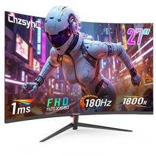 ChzsyhC 27 Inch Curved 180Hz Gaming Monitor, 1800R Curved Gaming Monitor, 1ms...
