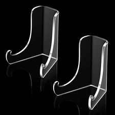 2 Pieces Acrylic Plate Stands Clear Acrylic Easels Display Stands With