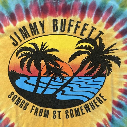 Jimmy Buffett Tie Dye T-Shirt Short Sleeve Songs From St. Somewhere Tour 2013 LG - Picture 15 of 17