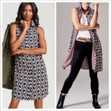 CAbi Womens Dress Size M Amour Button Shirt Dress Heart 5370