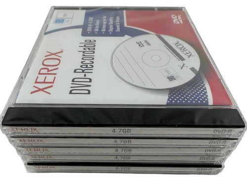 Xerox DVD-R 4.7GB 8x ( 5 Pack ) + Slim Jewel Case ~ NEW & SEALED - Photo 2/6
