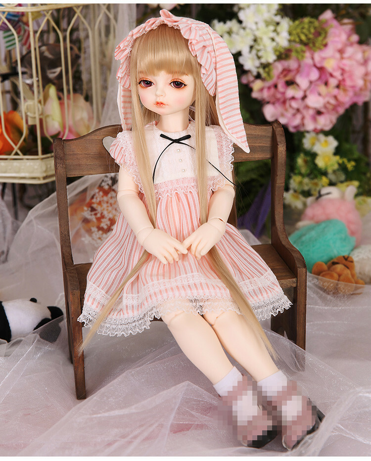 Nuovo vestito vestiti parrucca capelli scarpe per 1 4 BJD bambola RL Holiday Pony A