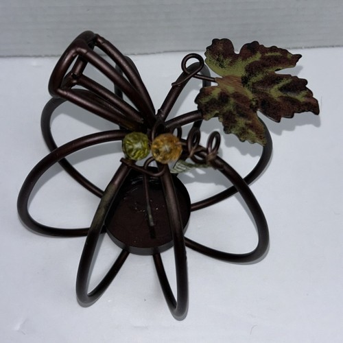 Metal Iron Pumpkin Candle Holder Votive Tealight Fall Halloween Thanksgiving 6” - Picture 2 of 6