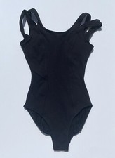Danskin black women Leotard cotton bodysuit 0-2 Petite