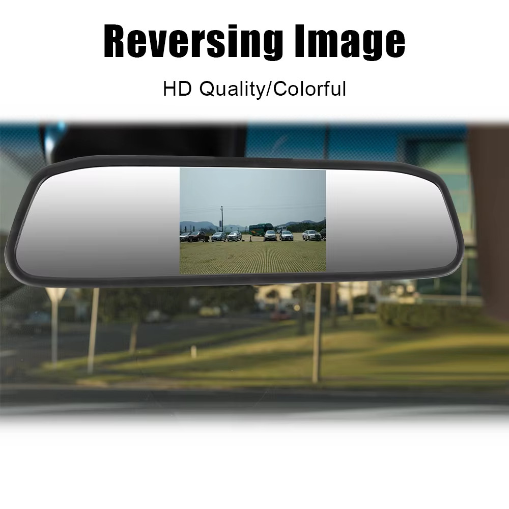 Specchio Retrovisore 12V Telecamera Retromarcia 4.3'' HD Monitor Parcheggio Auto - Miniatura 5