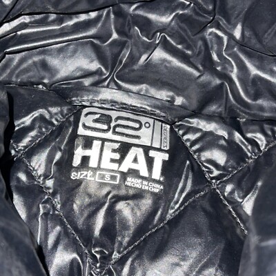 32 HEAT Black Quilted Goose Down Puffer Jacket Light Packable