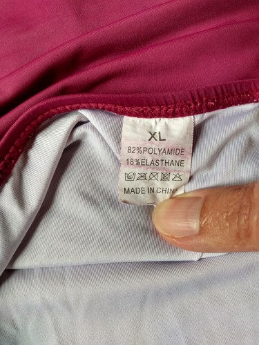 Burgundy 1-pc padded Bathing Swimsuit XL Full Coverage Ruched EUC Modest Halter - Picture 9 of 9