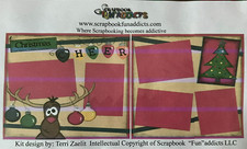 Two Page Scrapbook kit 12X12" CHRISTMAS CHEER reindeer tree