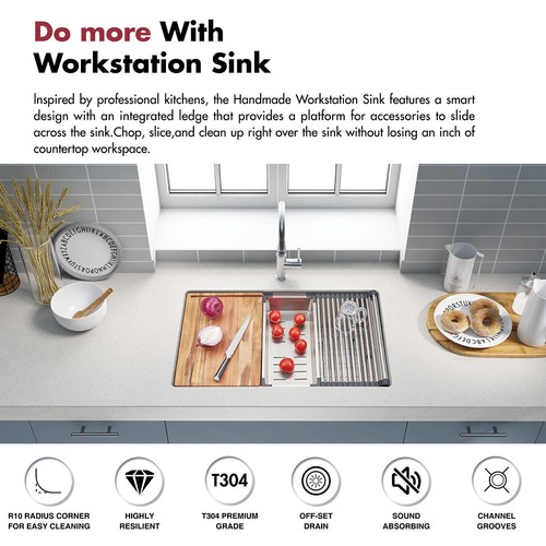 NEW 30" Single Bowl Sink Combo with Faucet - Premium Stainless Steel Kitchen - Picture 5 of 13