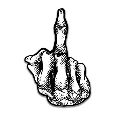 Skeleton Middle Finger Sticker Decal