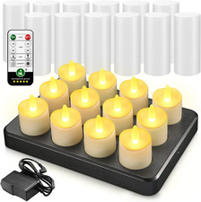 Flameless Candles with Remote Timer, 100 Hours Rechargeable Waterproof Outdoor C