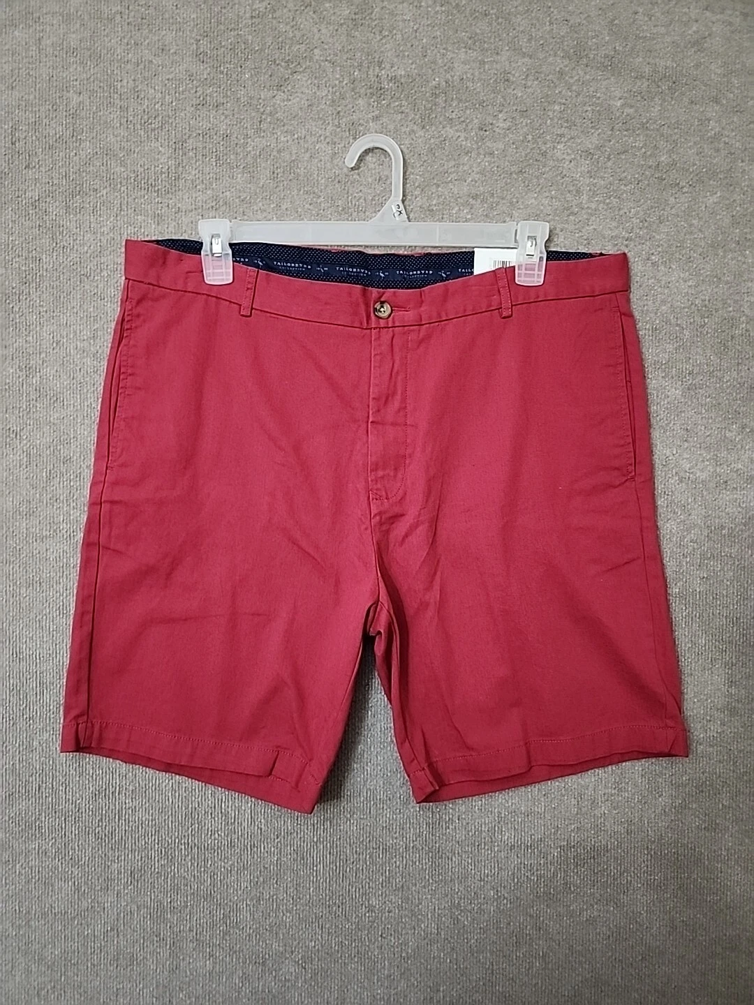 TailorByrd Chino Shorts Mens 40 Red Cotton NEW