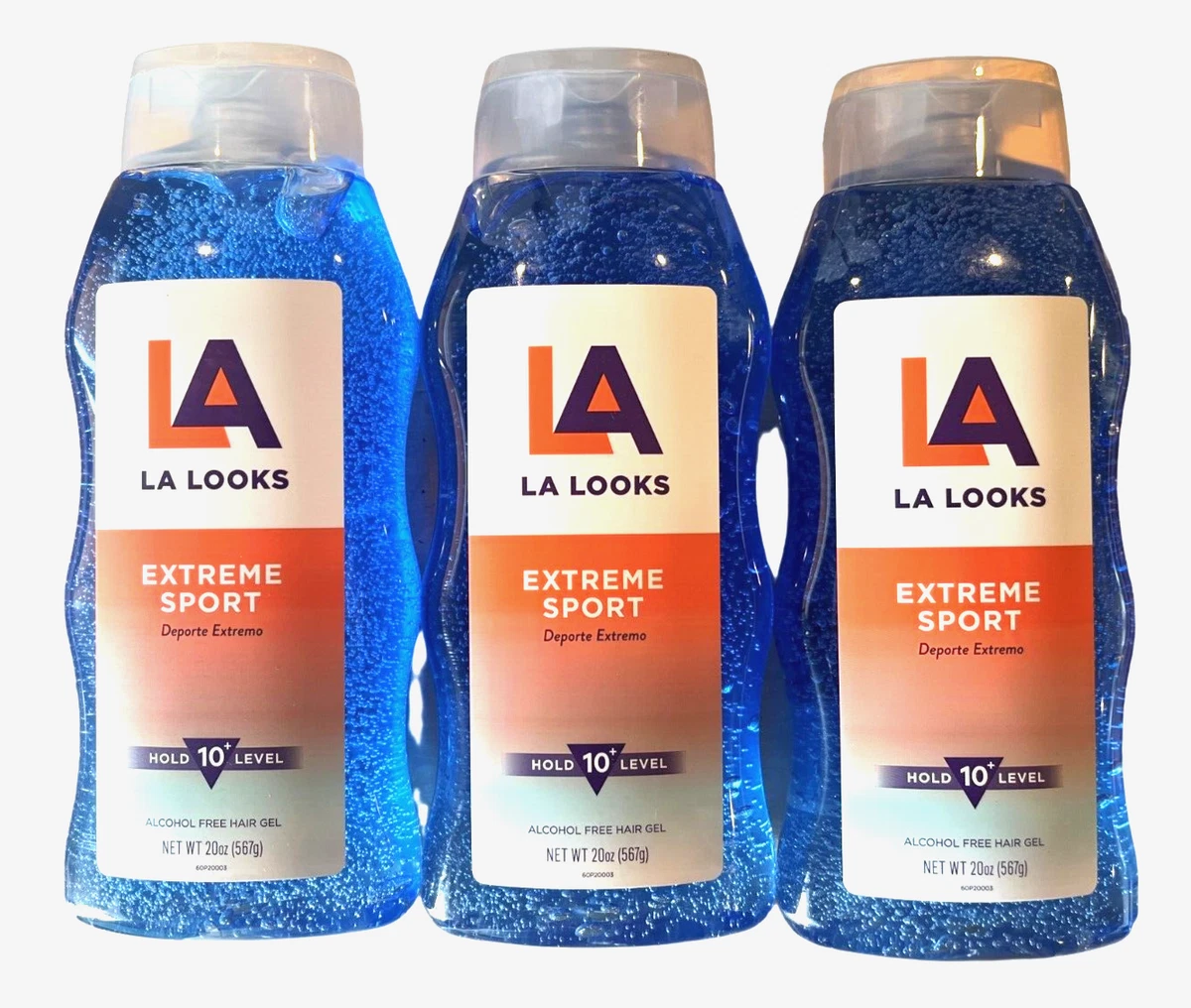 La Looks Hair Gel Extreme SPORT 20oz ( 3 pack ) BLUE 41670132370