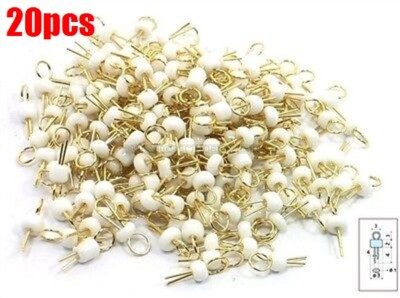 20Pcs Pcb Board Breadboard Test Point Pin White Gold Tone Soldering Ic New ki
