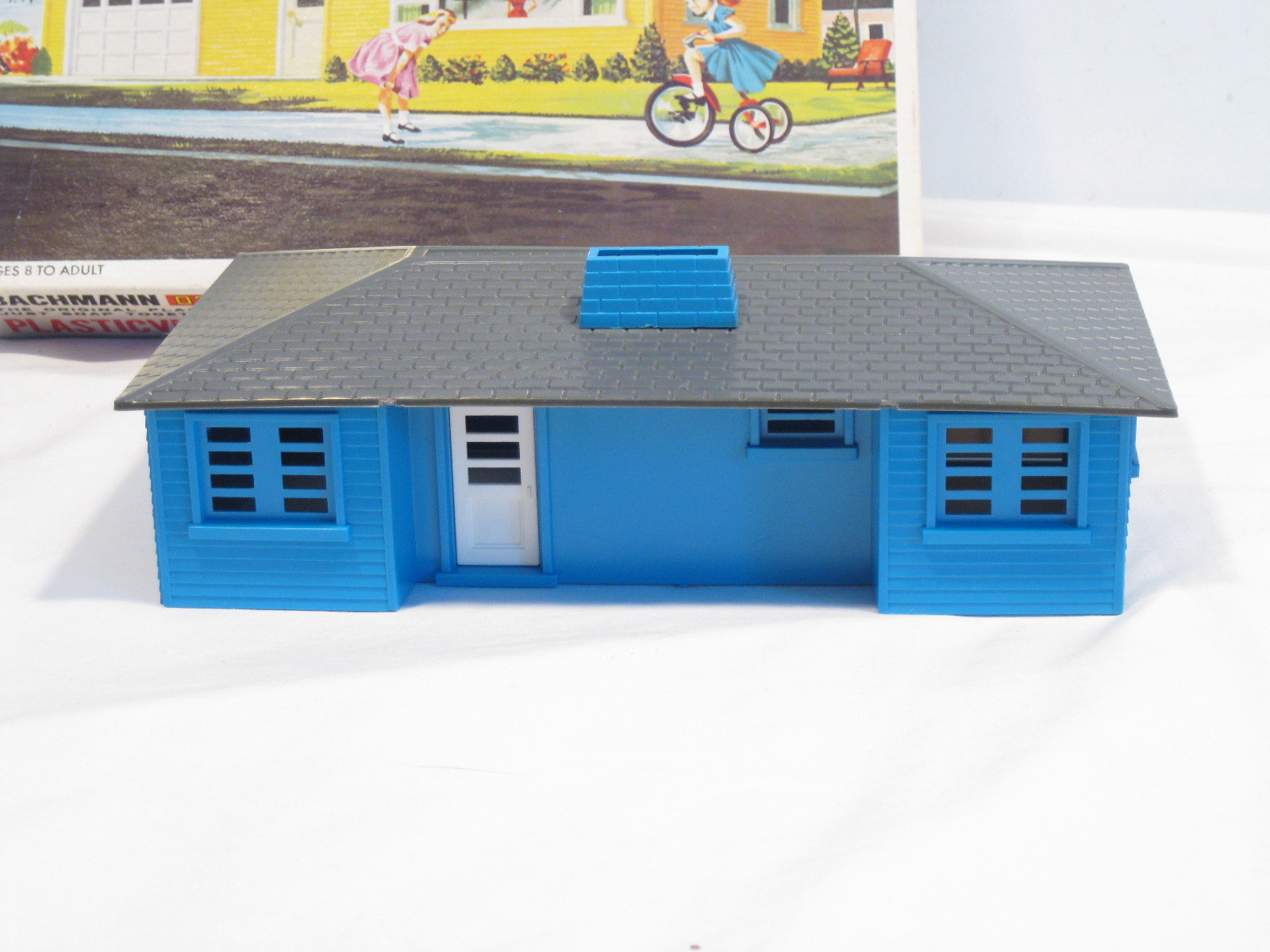 RARE PLASTICVILLE O & S GAUGE BERMUDA BLUE RANCH HOUSE 1852, COMPLETE