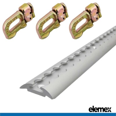1M Anchor Track Tie Down Point Rail Double Stud Fitting Trailer Caravan L-Track