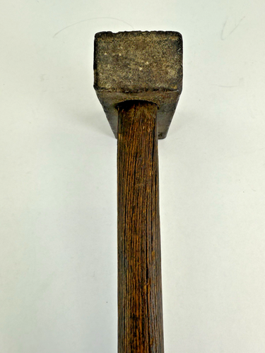 Antique Dog Head Flatter Set Blacksmith Hammer w/ Wooden Handle Iron Head - Picture 5 of 8