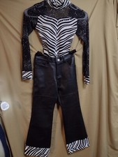 Black And White Animal Stripe 2 Piece Dance Outfit