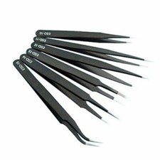 USA 6 pcs New All Purpose Precision Tweezer Set Stainless Steel Anti Static Tool
