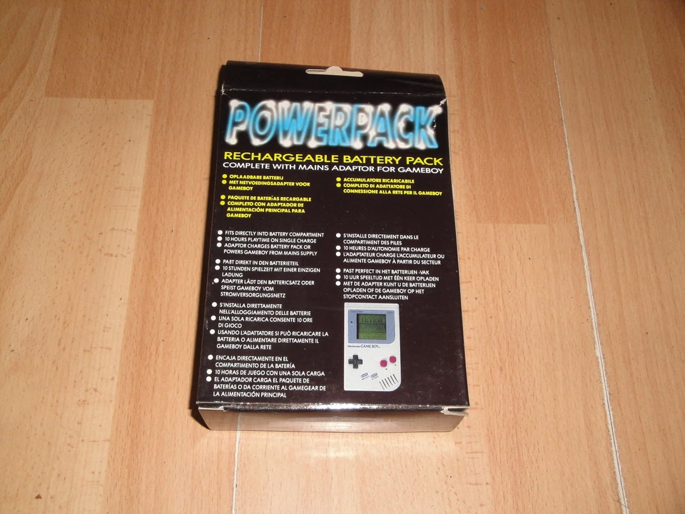 POWERPACK RECHARGEABLE BATTERY PACK + ADAPTOR FOR FIRST GAME BOY NEW IN BOX - Imagen 2 de 3