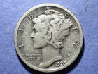 1923-S Mercury Dime  Fine