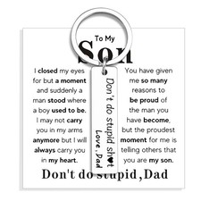 Funny Don'T Do Stupid Keychain Gifts For Teen Daughter Son From Silver-son Dad