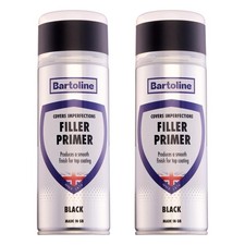 2x Bartoline Filler Primer Quick Drying Plastic Metal Wood Adhesion Black 400mL