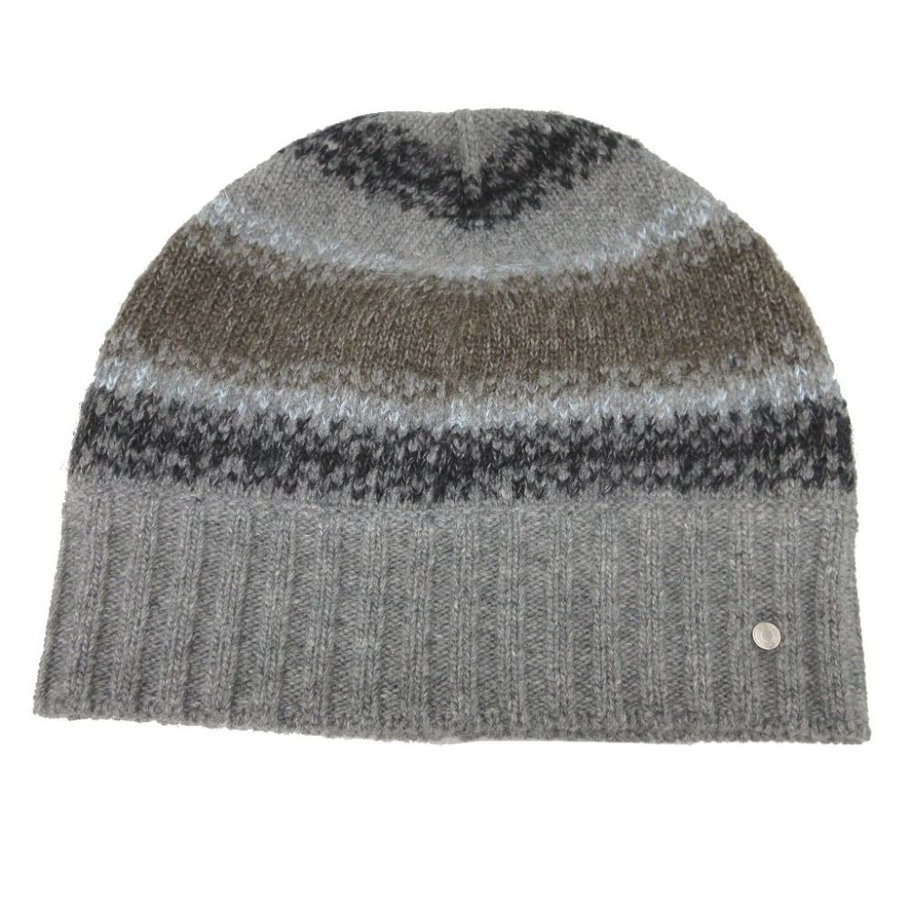 Hermes Wool Cashmere Mohair Nylon Gray M Size Serie Penny Knit Hat