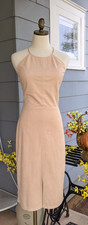 Forever 21 Faux Suede dress Size L Halter neck Open lace up back form fitting