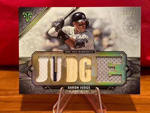 2024 Topps Triple Threads Aaron Judge Relic w/Pinstripe GAME-USED ?JUDGE?MVP - Picture 1 of 5