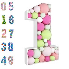 3FT Mosaic Balloon Frame Number 1 Light Up Numbers Pre-Cut Kit Thick Foam Boa...