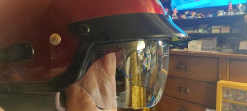 HJC IS-Cruiser Motorcycle Sunscreen Half Helmet Wine Red MD - Picture 3 of 8
