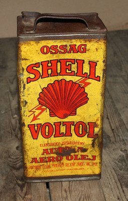 SHELL Voltol Airship Zeppelin ZR3 oil can / oil tin aeroshell mobiloil sinclair