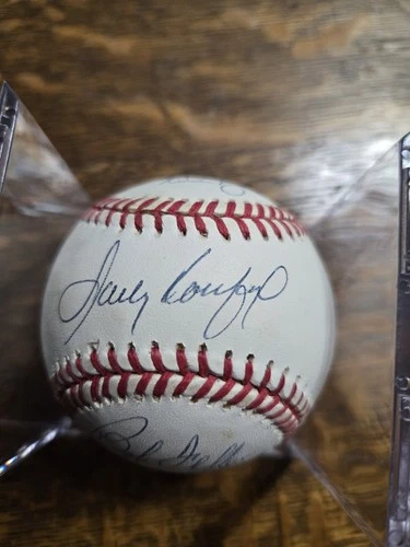 Autographed Baseball Ball Sandy Koufax,  Nolan Ryan And Bob Feller
