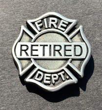 Firefighter Retirement Gift Retired Fire Department Dept Fireman badge pin
