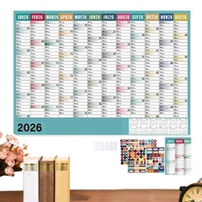 2026 Calendar 2026 Large Wall Calendar Agenda Poster Monthly Planner 