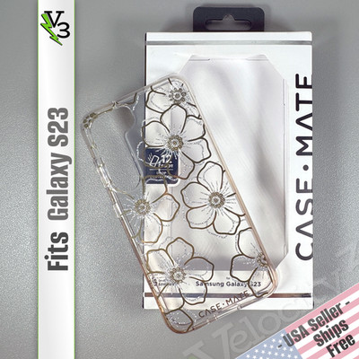CASE-MATE Case for Galaxy S23 - Floral Gems - Glitter Flowers | Stylishly Secure