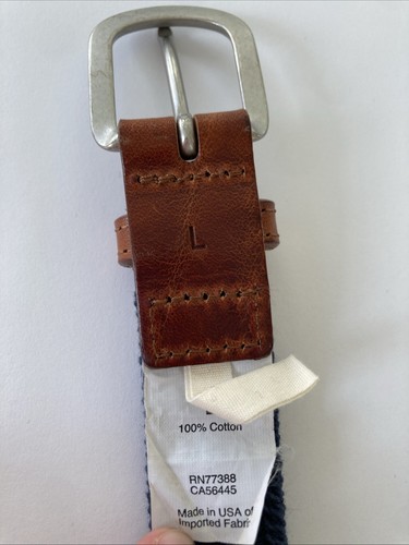 Crew Cuts 100% cotton, stretchy navy and real leather and metal buckle L - Picture 4 of 6